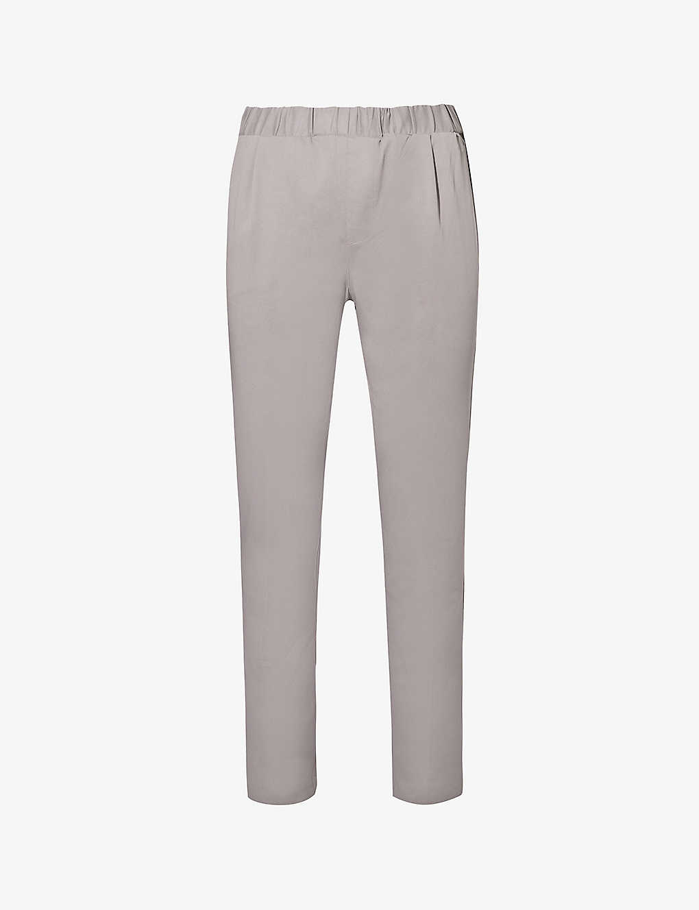 Paige Mens Moon Cloud Snider Elasticated-waistband Tapered-leg Regular-fit Stretch-woven Trousers In Grey