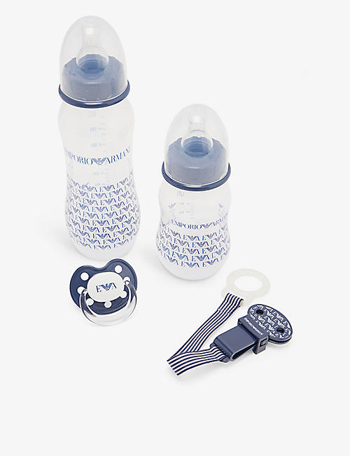 EMPORIO ARMANI: Brand-print dummy and plastic bottle set