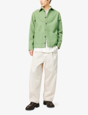 Missing Clothier Green Patch-pocket Boxy-fit Linen Jacket