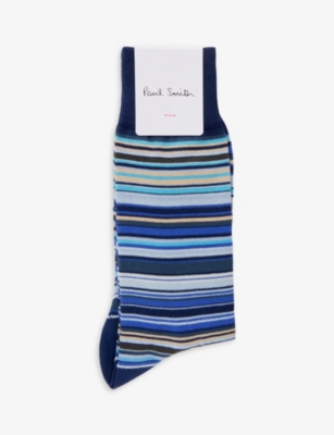 Paul Smith Men Sock Multistripe In Blues