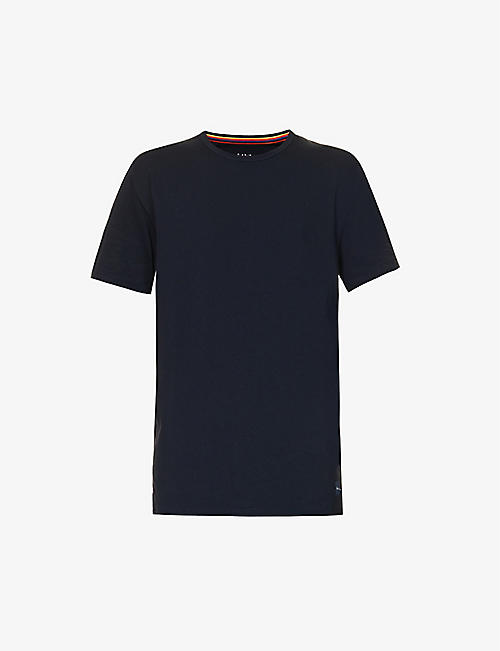 PAUL SMITH: Crewneck brand-embroidered cotton-jersey T-shirt