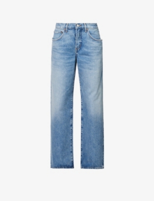 Agolde 90 S Pinch Waist Hr Striaght In Range In Renounce (indigo)