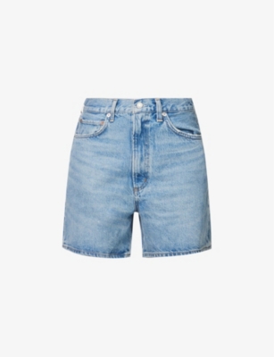 AGOLDE Stella high rise organic denim shorts Selfridges