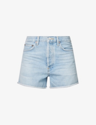 Agolde Dee High-rise Organic-denim Shorts In Hazard (light Vint Ind)