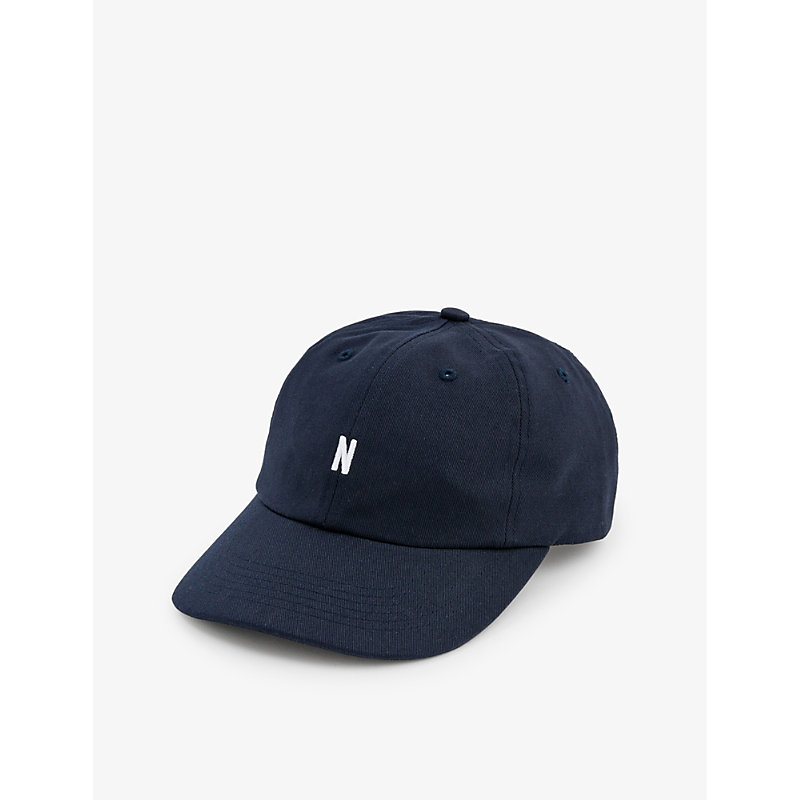 NORSE PROJECTS NORSE PROJECTS MEN'S DARK NAVY LOGO-EMBROIDERED COTTON-TWILL BASEBALL CAP,66763544