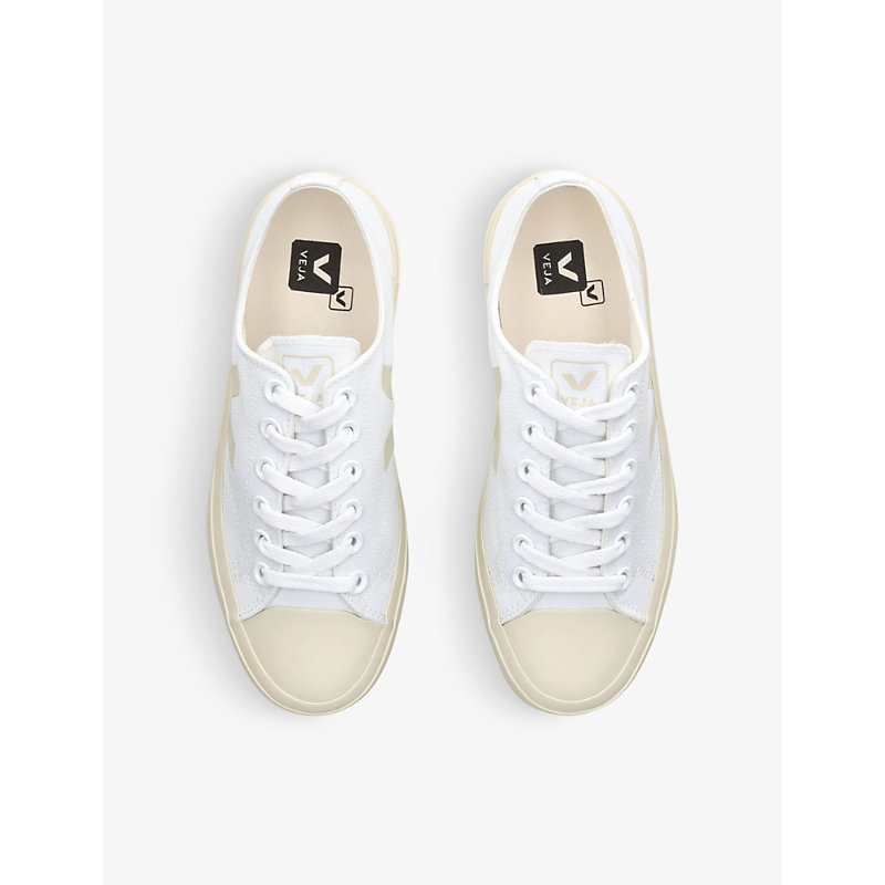 Shop Veja Wata Ii V-logo Canvas Low-top Trainers In White