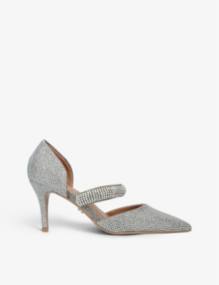 CARVELA: Amalfi crystal-embellished woven heeled courts