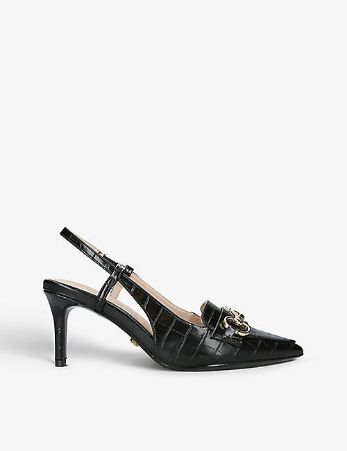 CARVELA: Snatched croc-embossed faux-leather heeled courts