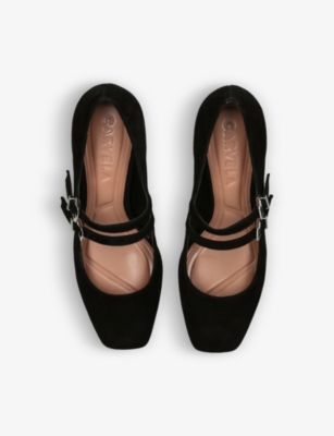 CARVELA: Harper front-buckle suede heeled courts