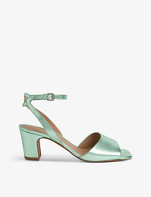 WHISTLES: Emerson heeled metallic leather sandals
