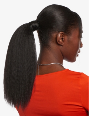 Ruka Tural Black Synths®1: Think Silk Ponytail Hair Extension 14” In Natural Black