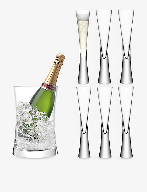 LSA: Moya seven-piece glass champagne serving set