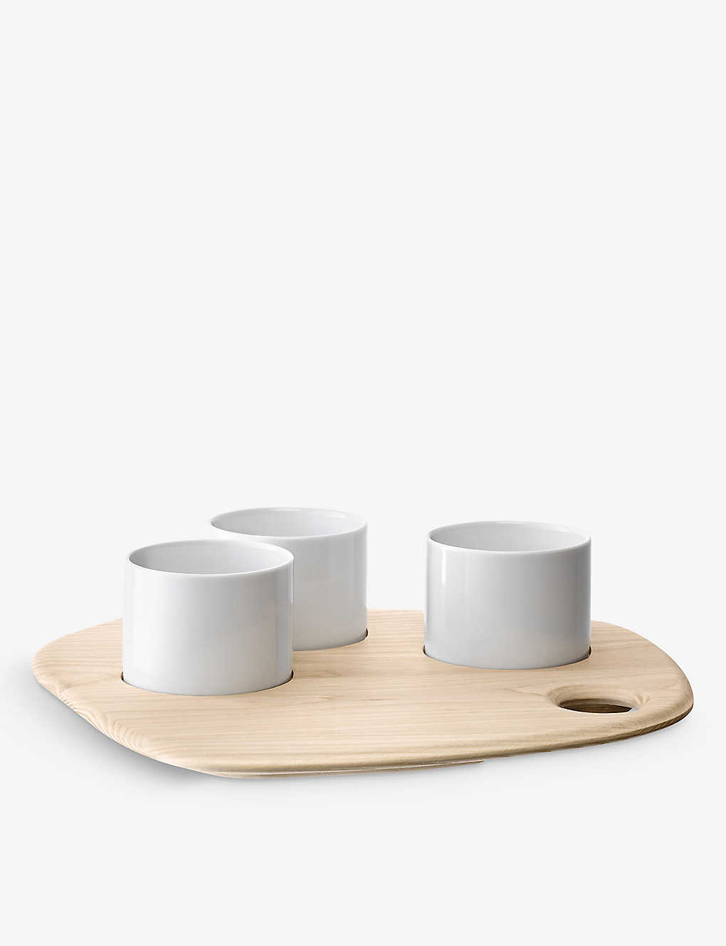 Lsa Tapas Porcelain And Ash-wood Board And Bowl Set
