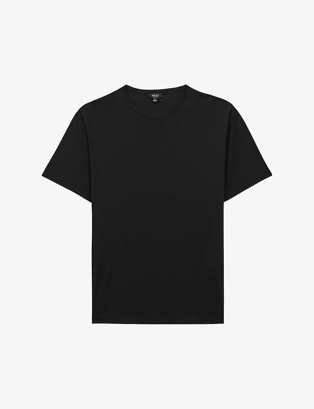 Reiss Mens Black Capri Slim-fit Cotton T-shirt