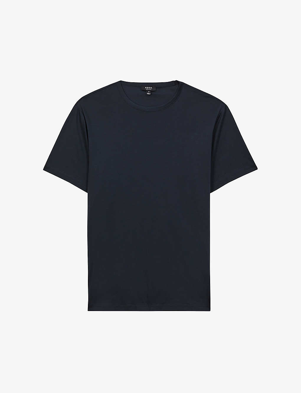 Reiss Mens Navy Capri Slim-fit Cotton T-shirt