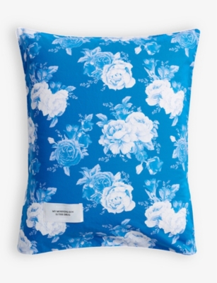 Magniberg Blue Sweet Graphic-print Branded Cotton Pillowcase 50cm X 75cm