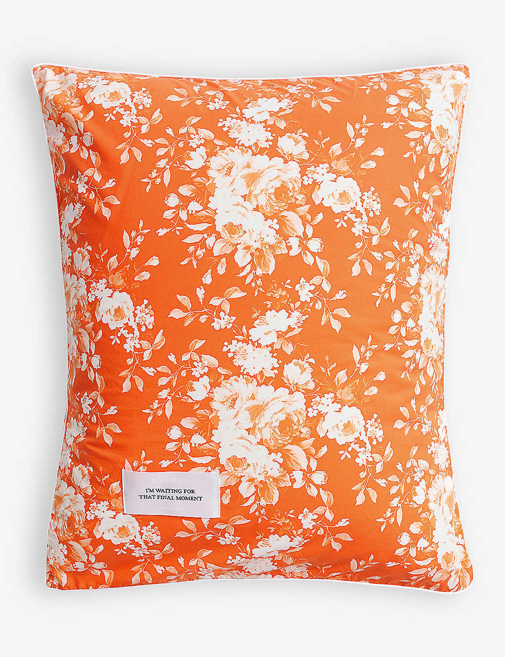 Magniberg Orange Sweet Graphic-print Branded Cotton Pillowcase 50cm X 75cm