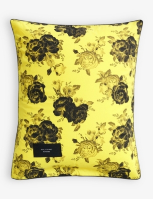 Magniberg Yellow Sweet Graphic-print Branded Cotton Pillowcase 50cm X 75cm