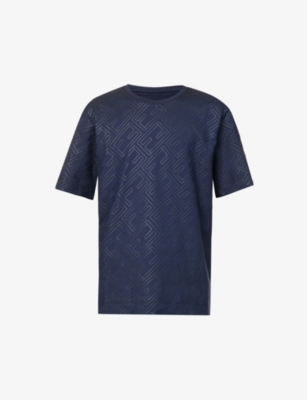 Monogram embossed relaxed fit woven T shirt