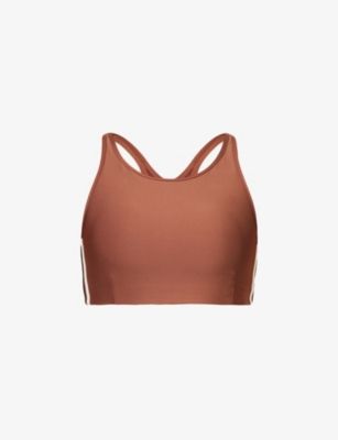 THE UPSIDE THE UPSIDE WOMEN'S BROWN HUSTLE LINDA RACER-BACK STRETCH-RECYCLED POLYAMIDE BRA,66787212