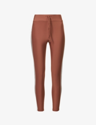 THE UPSIDE THE UPSIDE WOMEN'S BROWN HUSTLE HIGH-RISE STRETCH-RECYCLED POLYAMIDE LEGGINGS,66787274