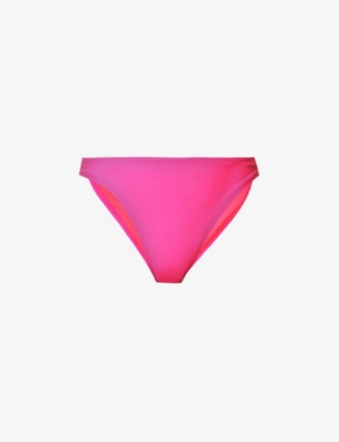 Good American Womens Knockoutpink001 Better Elasticated-waist Mid-rise Bikini Bottoms In Knockoutpink001