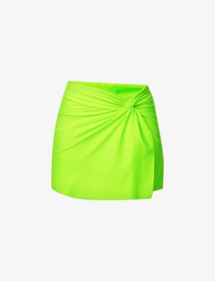 Good American Womens Electric Lime002 Twist Raw-hem Sarong