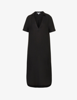 JAMES PERSE: V-neck collared linen midi dress