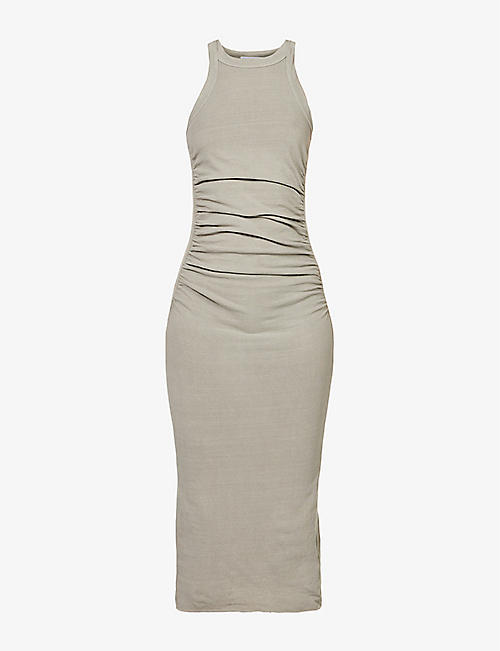 JAMES PERSE: Ruched cotton-blend midi dress