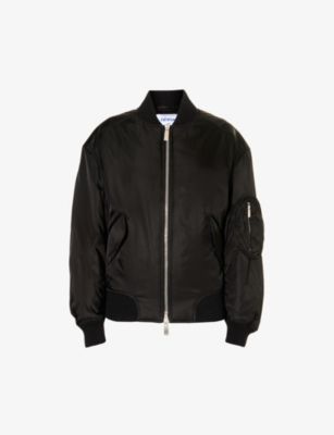 Off-white Nylon Bomber Jacket In Black