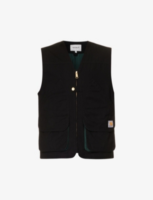 Carhartt Wip Mens Black Discovery Green Heston Flap-pocket Cotton