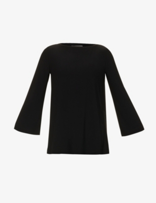 Max Mara Womens Black Pampas Relaxed-fit Stretch-woven Top
