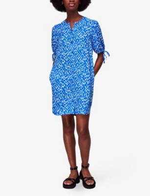 Whistles Womens Multi-coloured Frankie Speeding-squares Relaxed-fit Woven Mini Dress In Multi-coloured