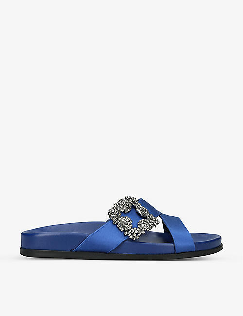 MANOLO BLAHNIK: Chilanghi crystal-embellished satin sandals