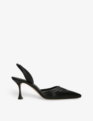 Manolo Blahnik Chongasli 70 Leather Slingback Pump In Black