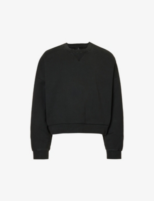 Entire Studios Box Crew Washed Cotton Sweatshirt In Black | ModeSens