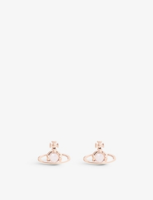 Vivienne Westwood Jewellery Nano Solitaire Rose Gold-plated Brass