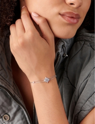 Carat London Womens Silver Camelia Sterling-silver And Cubic Zirconia Bracelet In Silver