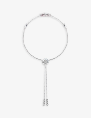 Carat London Womens Silver Camelia Sterling-silver And Cubic Zirconia Bracelet In Silver
