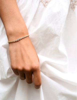CARAT LONDON: Quentin yellow gold-plated vermeil sterling-silver and cubic zirconia bracelet&nbsp;&nbsp;
