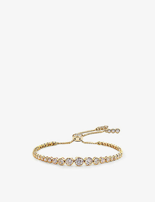 CARAT LONDON: Quentin yellow gold-plated vermeil sterling-silver and cubic zirconia bracelet&nbsp;&nbsp;