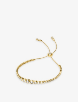 CARAT LONDON: Quentin yellow gold-plated vermeil sterling-silver and cubic zirconia bracelet&nbsp;&nbsp;