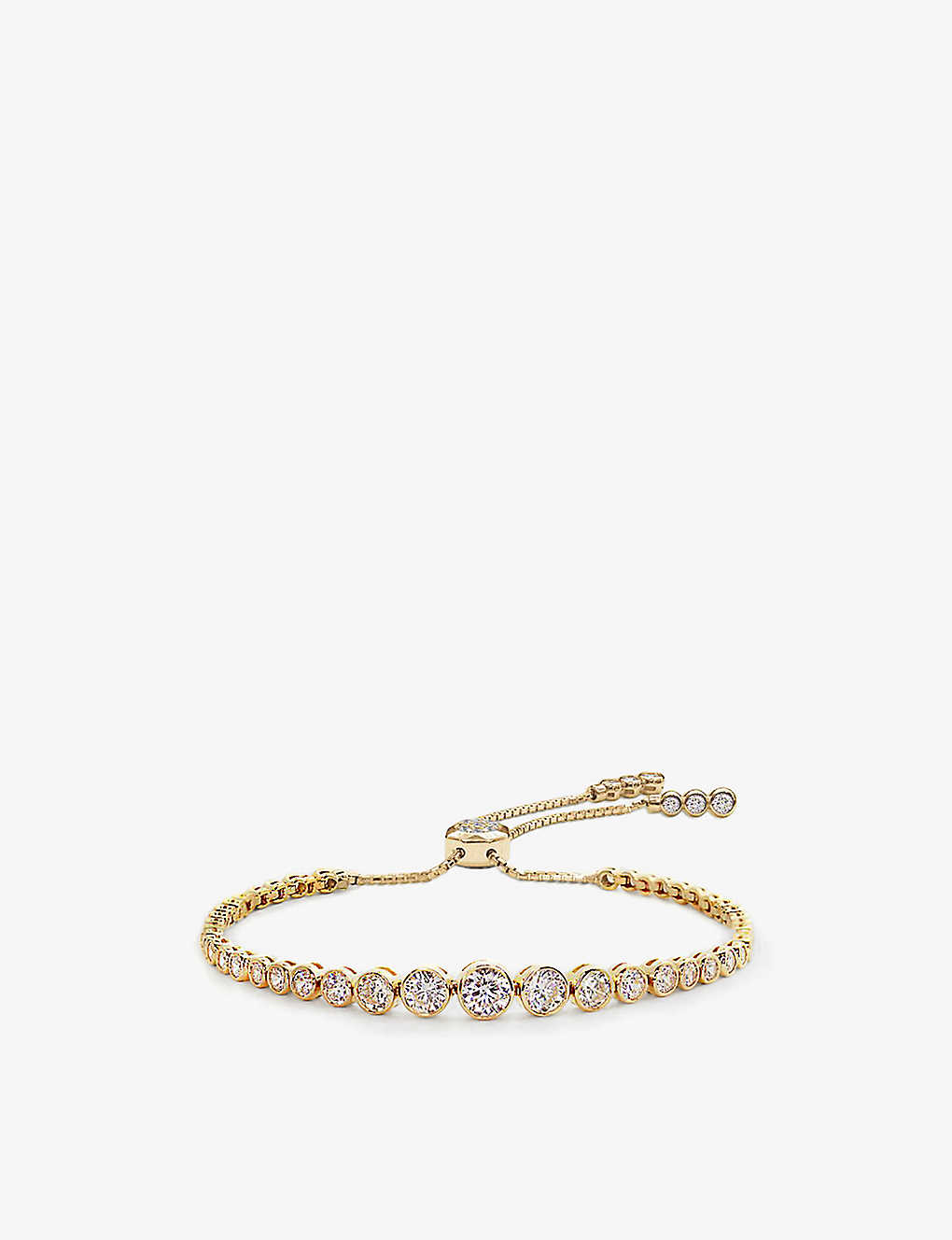 Carat London Womens Gold Quentin Yellow Gold-plated Vermeil Sterling-silver And Cubic Zirconia Brace