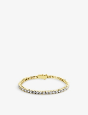 CARAT LONDON: Vianne yellow-gold plated vermeil sterling-silver and cubic zirconia tennis bracelet