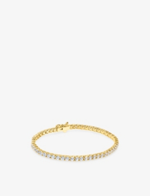 Carat London Womens Gold Vianne Yellow-gold Plated Vermeil Sterling-silver And Cubic Zirconia Tennis