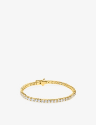 CARAT LONDON: Vianne yellow-gold plated vermeil sterling-silver and cubic zirconia tennis bracelet