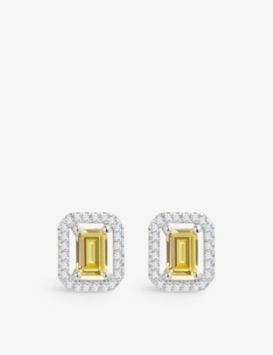 CARAT LONDON: Eton sterling-silver and cubic zirconia stud earrings