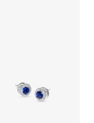 Carat London Womens Silver Gwen Sterling-silver And Cubic Zirconia Stud Earrings