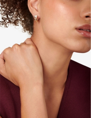 Carat London Womens Gold Jaia Yellow Gold-plated Vermeil Sterling Silver And Cubic Zirconia Hoop Ear In Gold