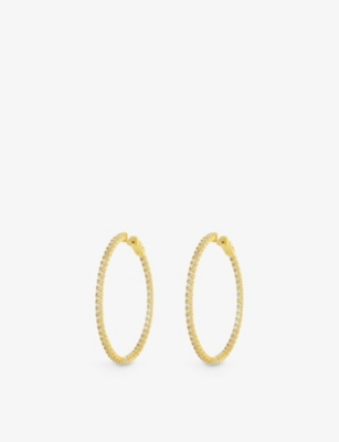 CARAT LONDON: Paloma large yellow gold-plated vermeil sterling-silver hoop earrings